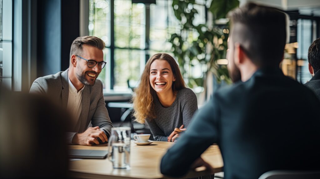 Menschen im Unternehmen im Gespräch